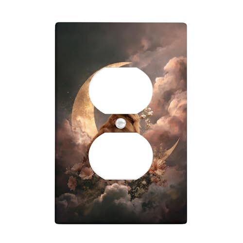 Golden Retriever Lichtschalter-Abdeckplatten/Steckdosenabdeckungen, Mondlicht-Blumen-Design für Wandakzente, Thermoplastische Wandplatten, Standardgröße, Einzel-Duplex-Steckdose Golden Retriever Lichtschalter-Abdeckplatten/Steckdosenabdeckungen, Mondlicht-Blumen-Design für Wandakzente, Thermoplastische Wandplatten, Standardgröße, Einzel-Duplex-Steckdose von Generic