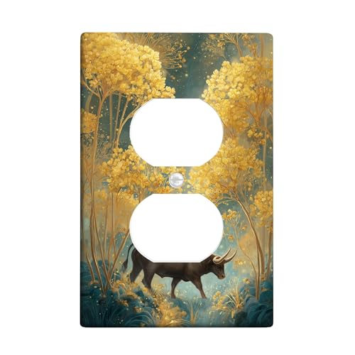 Goldene Blumen-Lichtschalter-Abdeckplatten/Steckdosenabdeckungen, herbstinspiriertes Naturdesign, Thermoplastische Wandplatten, Standardgröße, Einzel-Duplex-Steckdose Goldene Blumen-Lichtschalter-Abdeckplatten/Steckdosenabdeckungen, herbstinspiriertes Naturdesign, Thermoplastische Wandplatten, Standardgröße, Einzel-Duplex-Steckdose von Generic