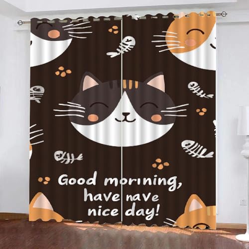 Graue Katzenzeichnung Thermovorhang H240 X B132cm Schlichte Weiße Buchstaben Gardinen Wohnzimmer Blickdicht Vorhange verdunkelung kälteschutz für Wohnzimmer Schlafzimmer Balkon kinderzimmer 2er Pack Graue Katzenzeichnung Thermovorhang H240 X B132cm Schlichte Weiße Buchstaben Gardinen Wohnzimmer Blickdicht Vorhange verdunkelung kälteschutz für Wohnzimmer Schlafzimmer Balkon kinderzimmer 2er Pack von Generic