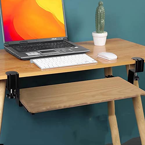 Grey Pull -Out -Plattform Unter Desk Tastaturplattform -Tablett Mit C -Klemme Ausrutschen Sie Computertastaturständer Ergonomisch/Walnut/24 * 55Cm von Generic