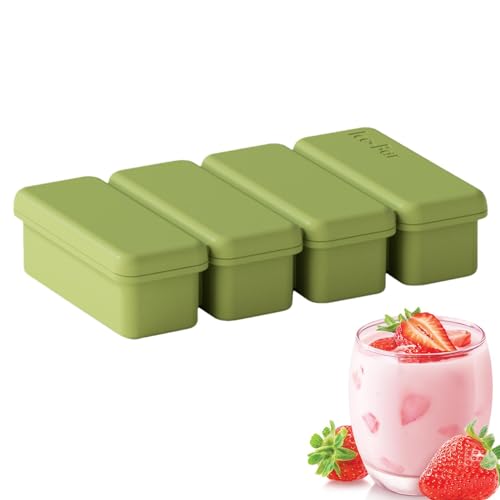 Große Eiswürfelschale, große Eiswürfelschale aus Silikon | Extra große Eiswürfelschalen für Lebensmittel geeignet für Gefrierschrank mit Deckel - 4 von Generic