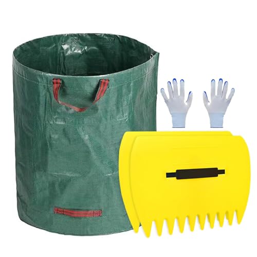 Große Handrechen Laubbesen Laubbesen Handrechen - Laubsammler mit Müllsack | Entfernung von Schmutz und Gartenabfällen mit Laubsack , , von Generic