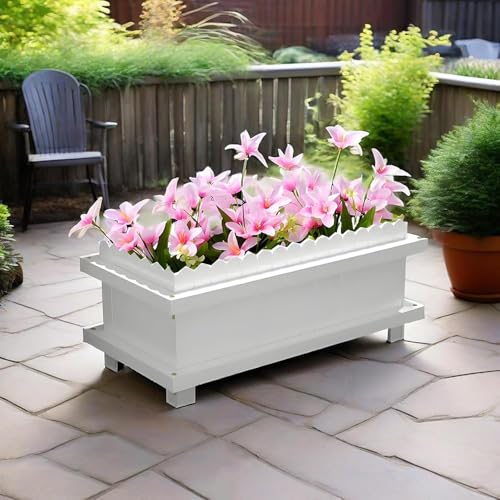 Große Lange Harz Pflanzgefäß Trog Garten Outdoor Blumentopf Boxen Pflanzenbehälter Anthrazit,N(Size:120x60x60cm) von Generic
