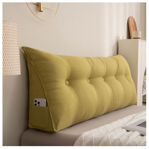 Große Linen Daybed Kopfteil Kissen Abnehmbare Abdeckung Rückenlehne Unterstützung für Bett Sofa Stuhl,Gelb,200x50x20cm Große Linen Daybed Kopfteil Kissen Abnehmbare Abdeckung Rückenlehne Unterstützung für Bett Sofa Stuhl,Gelb,200x50x20cm von Generic