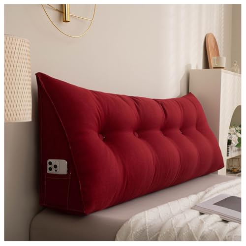 Große Linen Daybed Kopfteil Kissen Abnehmbare Abdeckung Rückenlehne Unterstützung für Bett Sofa Stuhl,Rot,200x50x20cm Große Linen Daybed Kopfteil Kissen Abnehmbare Abdeckung Rückenlehne Unterstützung für Bett Sofa Stuhl,Rot,200x50x20cm von Generic