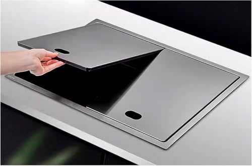 Große Schwarze Barspüle Mit Deckel, Faltbarer Wasserhahn, Einlassrohr- Und Abflussset, Koealierbare Küchenbarspüle, Barvorbereitungsspüle, Arbeitsplatzspüle Aus E, Black, 58x45x23cm von Generic