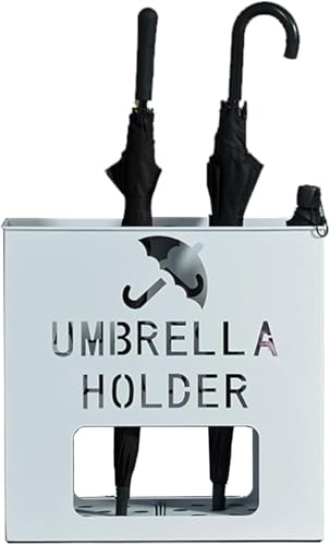 Großer Ausgehöhlter Design-regenschirmeimer Mit Tropfschale Für 22 Regenschirme Klappschirme Gehstöcke Halter, White von Generic
