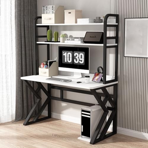 Großer Computer-Schreibtisch mit Storage Shelves Home Office Study Writing Tisch mit Bookshelf für PC Laptop Gaming Wooden Workstation Desk mit Nizationslösung Großer Computer-Schreibtisch mit Storage Shelves Home Office Study Writing Tisch mit Bookshelf für PC Laptop Gaming Wooden Workstation Desk mit Nizationslösung von Generic