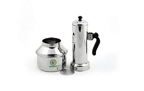 Großer Korb 5070 – Kokosnuss Edelstahl Puttu Maker/Puttu Kodam mit Deckel – 1 Stück – lang – 34,8 cm Großer Korb 5070 – Kokosnuss Edelstahl Puttu Maker/Puttu Kodam mit Deckel – 1 Stück – lang – 34,8 cm von Generic