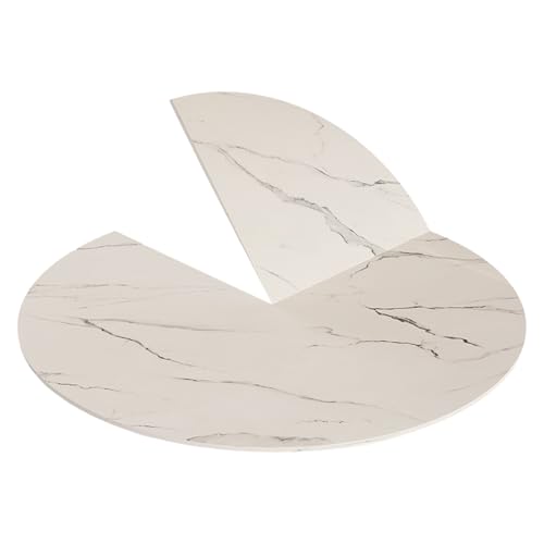 Großer Runder Klapptisch Holz 120cm-200cm Durchmesser Platzsparender Gartentisch Klappbar wasserdichte ohne Beine für Familienfeiern Bankette(White,200cm) von Generic