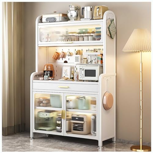 Großes 5-stöckiges Bäckerregal mit Schublade - freistehender Küchenständer verstellbares Aufbewahrungsregal Coffee Bar Station Weiß 179 × 80 cm - Stilvolle und funktionale Nization für Zuhause Großes 5-stöckiges Bäckerregal mit Schublade - freistehender Küchenständer verstellbares Aufbewahrungsregal Coffee Bar Station Weiß 179 × 80 cm - Stilvolle und funktionale Nization für Zuhause von Generic
