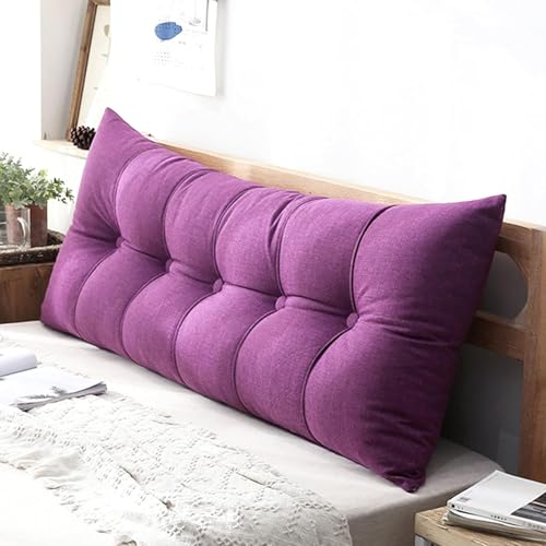 Großes Rechteckiges Kopfteilkissen, Langes Stützkissen Zur Positionierung Der Bettruhe, Perfektes Nackenkissen Für Tagesbett Und Etagenbett, Purple, 120 * 60CM Großes Rechteckiges Kopfteilkissen, Langes Stützkissen Zur Positionierung Der Bettruhe, Perfektes Nackenkissen Für Tagesbett Und Etagenbett, Purple, 120 * 60CM von Generic