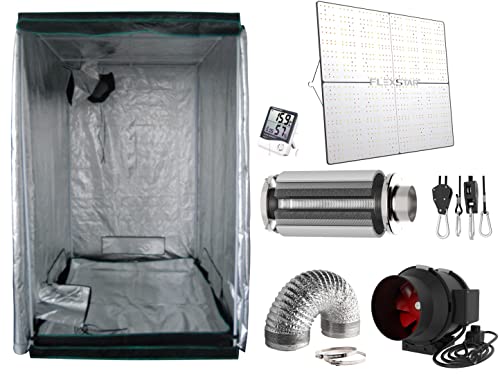 Grow Box Komplettset 480 W Flexstar LED hochwertige Markendioden vom Typ 301H EVO2 mit 2.7 μmol/J 120 x 120 x 200 cm (480 W Flexstar LED) von Generic