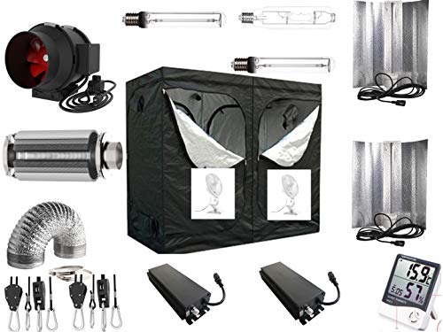 Growbox Komplettset Pro 2 x 600 W dimmbar NDL 240x120x200 cm AKF 930m³/h(2 x 660 Watt mit AKF) von Generic