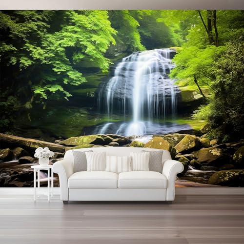 Grün Bäume Fototapete 300 x 210 cm Natur Park Wasserfall Thema Wandbild Wohnzimmer Schlafzimmer Wandtapete, Vlies Tapete UV-Beständig Geruchsfrei Montagefertig Grün Bäume Fototapete 300 x 210 cm Natur Park Wasserfall Thema Wandbild Wohnzimmer Schlafzimmer Wandtapete, Vlies Tapete UV-Beständig Geruchsfrei Montagefertig von Generic