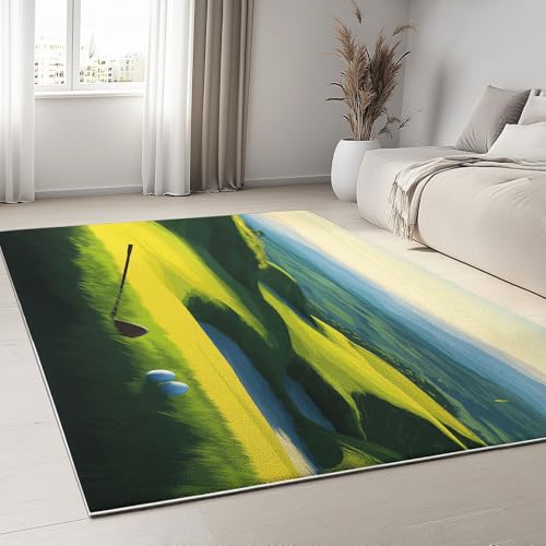 Grün Weich Kurzflor Teppich 140 x 200 cm, Rutschfester Wurfteppich mit Cartoon Natur Wiese Muster – Pflegeleicht für Büro und Esszimmer Grün Weich Kurzflor Teppich 140 x 200 cm, Rutschfester Wurfteppich mit Cartoon Natur Wiese Muster – Pflegeleicht für Büro und Esszimmer von Generic