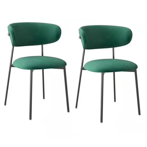 Grüne Esszimmerstühle, 2er-Set, gepolsterte Esszimmerstühle aus Samt mit Metallbeinen, Moderne Akzentstühle aus der Mitte des Jahrhunderts, armlose Seitenstühle für Küche, Esszimmer, Wohnzimmer Grüne Esszimmerstühle, 2er-Set, gepolsterte Esszimmerstühle aus Samt mit Metallbeinen, Moderne Akzentstühle aus der Mitte des Jahrhunderts, armlose Seitenstühle für Küche, Esszimmer, Wohnzimmer von Generic
