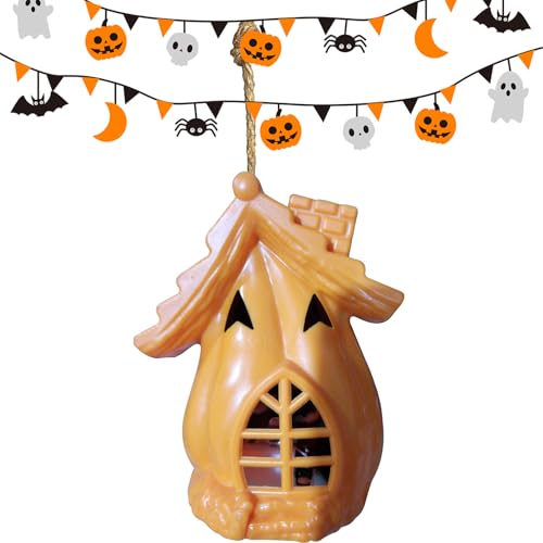 Gruselhaus Lampe - Beleuchtetes Halloween Dorfhaus | Kürbis-Grusel-Gothic-Deko Beleuchtung Für Haus Party Garten, Innen Licht, Dorfhaus, Garten von Generic