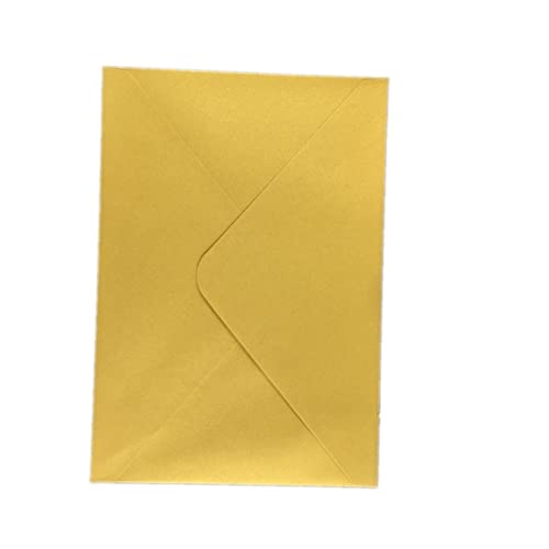 Grußkarte 4 STÜCK SQAURE/Rechteck Perlenumschläge 4 Hochzeit/Begrüßung Einladungskarte Elfenbein/weiß/hellrosa/gold burgund grau blau Grußkarte hochzeit (Color : Gold, Size : 16x16CM) von Generic