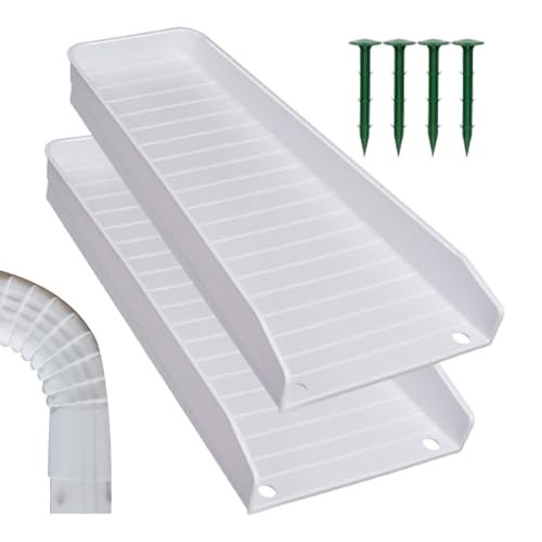 Gutter Splash Guards - Down Spout Extender Rain Gutter Tablett Guard | Bodenerosion verhindern, 2pcs mit Nägeln für Erdschutz und Wasserumleitung Gutter Splash Guards - Down Spout Extender Rain Gutter Tablett Guard | Bodenerosion verhindern, 2pcs mit Nägeln für Erdschutz und Wasserumleitung von Generic