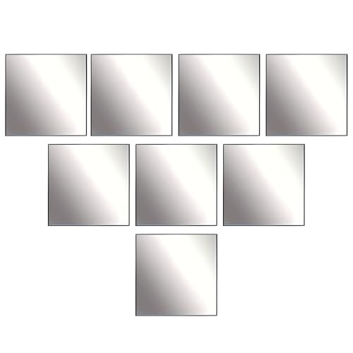 Gymnastik-Spiegel für zu Hause aus Acryl – flexible Spiegelblätter aus Acryl, Spiegelfliesen aus Acryl | Fliesenaufkleber für Fitnessstudios, quadratisch, selbstklebend von Generic
