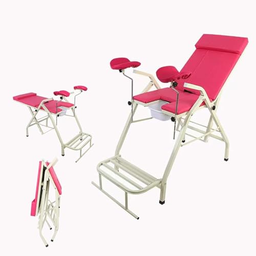 Gynäkologische Untersuchungsliege mit klappbarer Rückenlehne, Kosmetikliege, ambulanter gynäkologischer Untersuchungsstuhl of(Color:Fuchsia) von Generic