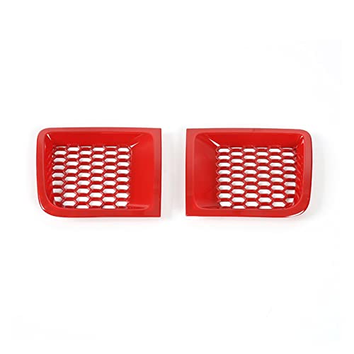 HAN-Store 2. Stck Außen Abs Vordere Stoßfänger-Grill-Abdeckung Dekoration-Aufkleber for Jeep Renegade 2015-2017 Auto-Styling Beautiful (Color : Red with mesh) von Generic