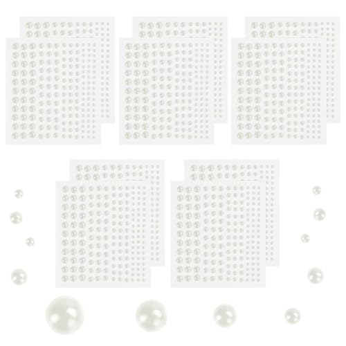 HAOMEEDUO 1650 Stück Halbperlen Selbstklebend Halbrunde Perlen 3/4/5/6mm Perlen Aufkleber Cremeweiß Klebeperlen Gesicht Dekoperlen zum Kleben Bastelperlen Schmuckperlen für DIY Armbänder Handy HAOMEEDUO 1650 Stück Halbperlen Selbstklebend Halbrunde Perlen 3/4/5/6mm Perlen Aufkleber Cremeweiß Klebeperlen Gesicht Dekoperlen zum Kleben Bastelperlen Schmuckperlen für DIY Armbänder Handy von HAOMEEDUO