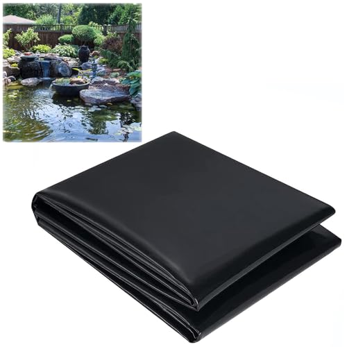 HDPE Teichfolie 1.5x2m 3x8m 4x6m 5x10m 8x10m 2x3.0m Teichplane Wasserdicht, Gartenteich Teichfolien 0,12mm Teichmembran Schwarz Dichtungsfolie Für Kleine Teiche(Größe:6x9m) von Generic