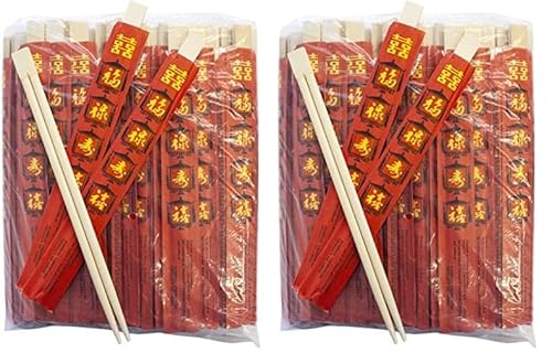 HEXIANG - Bambus Essstäbchen, Rot (23cm), (1 X 100 PCS) (Packung mit 2) von HEXIANG