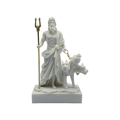 Hades Statue mit Cerberus antiker griechischer römischer Mythologie Skulptur Alabaster Statuencraft von Generic