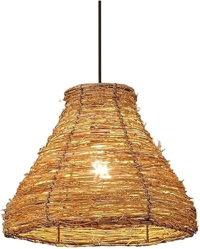 Hängelampe aus Rattan im asiatischen Stil – handgewebte braune Hängeleuchte, ländliche dekorative Leuchte, Industrie-Kronleuchter, Luxus-Kronleuchter Hängelampe aus Rattan im asiatischen Stil – handgewebte braune Hängeleuchte, ländliche dekorative Leuchte, Industrie-Kronleuchter, Luxus-Kronleuchter von Generic