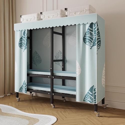 Hängende Schrankorganisatoren Aufbewahrungsregale Organisation Mit Rädern Stoffschrank Einfach Zu Installierender Faltbarer Tragbarer Kleiderschrank, Chrome, 170cm von Generic