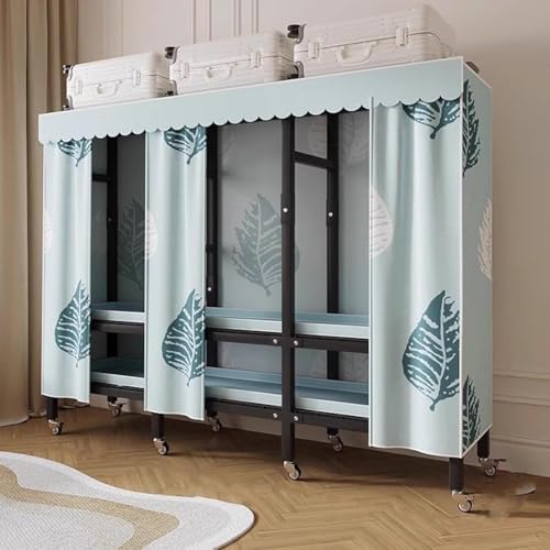 Hängende Schrankorganisatoren Aufbewahrungsregale Organisation Mit Rädern Stoffschrank Einfach Zu Installierender Faltbarer Tragbarer Kleiderschrank, Chrome, 203cm von Generic