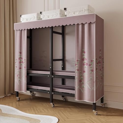 Hängende Schrankorganisatoren Aufbewahrungsregale Organisation Mit Rädern Stoffschrank Einfach Zu Installierender Faltbarer Tragbarer Kleiderschrank, Red, 150cm Hängende Schrankorganisatoren Aufbewahrungsregale Organisation Mit Rädern Stoffschrank Einfach Zu Installierender Faltbarer Tragbarer Kleiderschrank, Red, 150cm von Generic