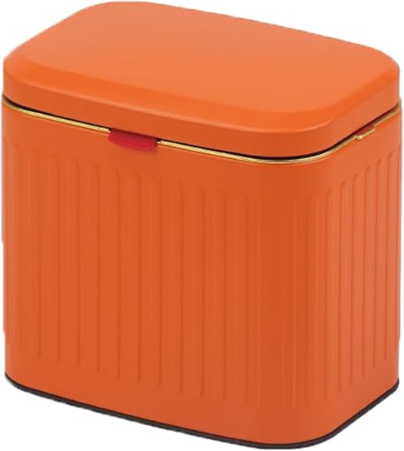 Hängender Mülleimer Mit Deckel, Wandmontierter Faltbarer, Küchenkompostbehälter Müll, Dose Für Arbeitsplatte Oder Unter Der Spüle, Wandmontierter Thekenabfallbehält, Orange, 4L von Generic
