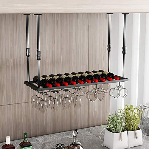 Hängendes Weinregal aus Metall, starker und Stabiler Kelchenhalter aus Eisendecke, der Ausleger kann von 30-60 cm Höhe eingestellt Werden Heimdekoration Hängendes Weinregal aus Metall, starker und Stabiler Kelchenhalter aus Eisendecke, der Ausleger kann von 30-60 cm Höhe eingestellt Werden Heimdekoration von Generic