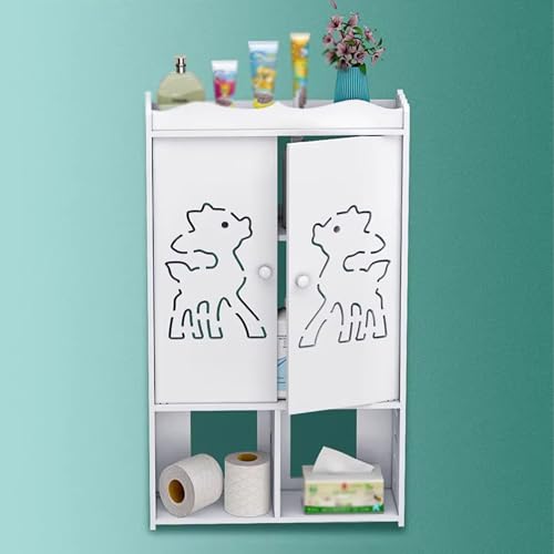 Hängeschrank Bad Küchenhängeschränke Offener Stauraum Unten Stauraum Oben Einfachs zu Montieren für Arbeitszimmer, Schlafzimmer, Badezimmer(45 * 16.6 * 76cm) von Generic