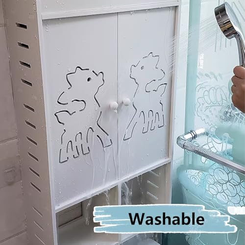 Hängeschrank Bad Küchenhängeschränke Offener Stauraum Unten Stauraum Oben Einfachs zu Montieren für Arbeitszimmer, Schlafzimmer, Badezimmer(45 * 22 * 76cm) von Generic