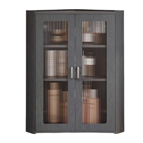 Hängeschrank Klein Magnetverschluss-Tür Keine Bohrlöcher Erforderlich Wandschrank Schmal Geeignet für Badezimmer, Über der Toilette(Gray,40 * 40 * 70cm) von Generic
