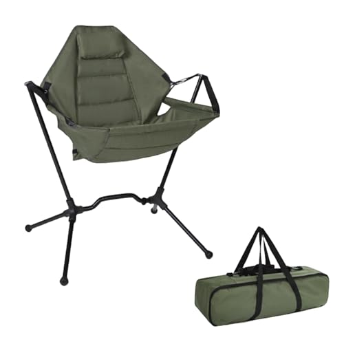 Hängesessel mit Schaukelfunktion | Tragbarer Outdoor-Schaukelstuhl mit hoher Rückenlehne | Klappbare und verstellbare Hängematten für Rasen, Wohnzimmer, Picknick, Terrasse und Hof von Generic