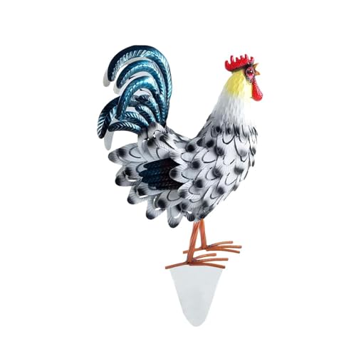 Hahn Gartenstecker aus Holz,Huhn Familie Gartenstecker Gartenfigur Gartendeko Handarbeit Gartenstatue Dekorative Gartenstecker Dekofigur Garten Figur Terrasse Statue Balkon Wohnzimmer Deko (A2) von Generic