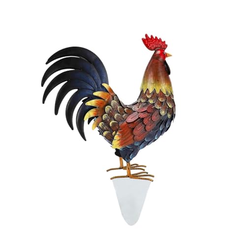 Hahn Gartenstecker aus Holz,Huhn Familie Gartenstecker Gartenfigur Gartendeko Handarbeit Gartenstatue Dekorative Gartenstecker Dekofigur Garten Figur Terrasse Statue Balkon Wohnzimmer Deko (B5) von Generic