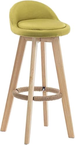 Haiyu-Swivel Bar Retro Rustikaler Barstuhl Aus Holz Frühstücksküchentheke Hohe Mehrfarbige Runde Leinensitzbar Mit Rückenlehne Und Fußstütze, Orange, 83cm Haiyu-Swivel Bar Retro Rustikaler Barstuhl Aus Holz Frühstücksküchentheke Hohe Mehrfarbige Runde Leinensitzbar Mit Rückenlehne Und Fußstütze, Orange, 83cm von Generic