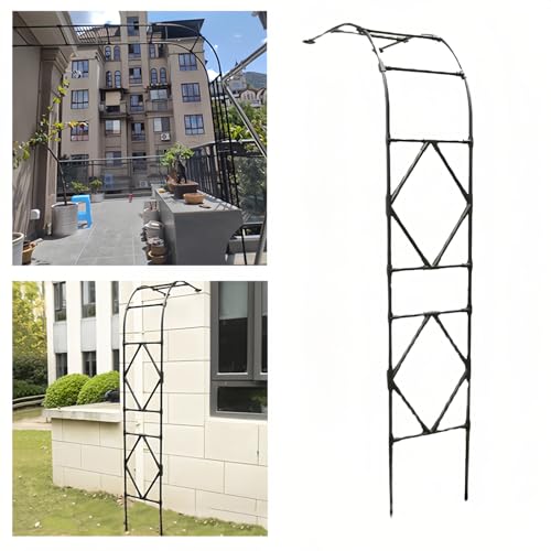 Halbbogen Metall Rosenbogen, Wetterfest Rostfrei Torbogen, Robuster Gartenlaube Für Jede Art Von Rankpflanzen, Verzinkt Stahlrahmen(Black,150x240cm/4.9x7.8ft) von Generic