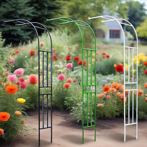 Halbbogen Rosenbogen Metall Gartenbogen Witterungsbeständig Halber Torbogen Pergola Rankhilfe Für Rasen, Garten, Verschiedene Kletterpflanzen(Schwarz,W 120 x H 240 cm) von Generic