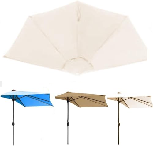 Halbrunder Regenschirm Ersatz Top 270cm/9ft 5 Rippen Regenschirm Baldachin Abdeckung Outdoor Patio Sonnenschirm Tuch Ersatz Abdeckung, Beige, 270cm/9ft-5ribs Halbrunder Regenschirm Ersatz Top 270cm/9ft 5 Rippen Regenschirm Baldachin Abdeckung Outdoor Patio Sonnenschirm Tuch Ersatz Abdeckung, Beige, 270cm/9ft-5ribs von Generic