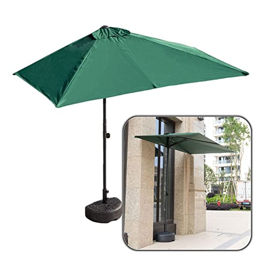 Halbschirm Balkon Klein Sonnenschirm 250x130CM Halber Rechteckig Schirm mit Ständer Wetterfest Stabiler Balkonsonnenschirm (Color : Grün) von Generic