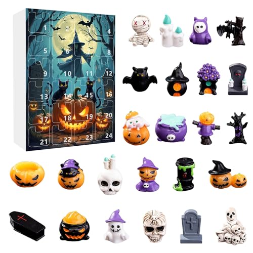 Halloween Countdown-Kalender Überraschungsset mit und Spielzeug für Kinder und Erwachsene KzW727 (Grey, 26x18cm) von Generic