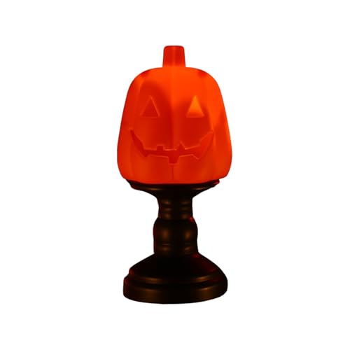 Halloween-Dekorationen, LED-Nachtlicht, Kürbis-Kerzenhalter, Desktop-Ornament für Home-Party-Festival, dekorative Tisch-Accessoires Snw834 (Orange, 12x6cm) von Generic